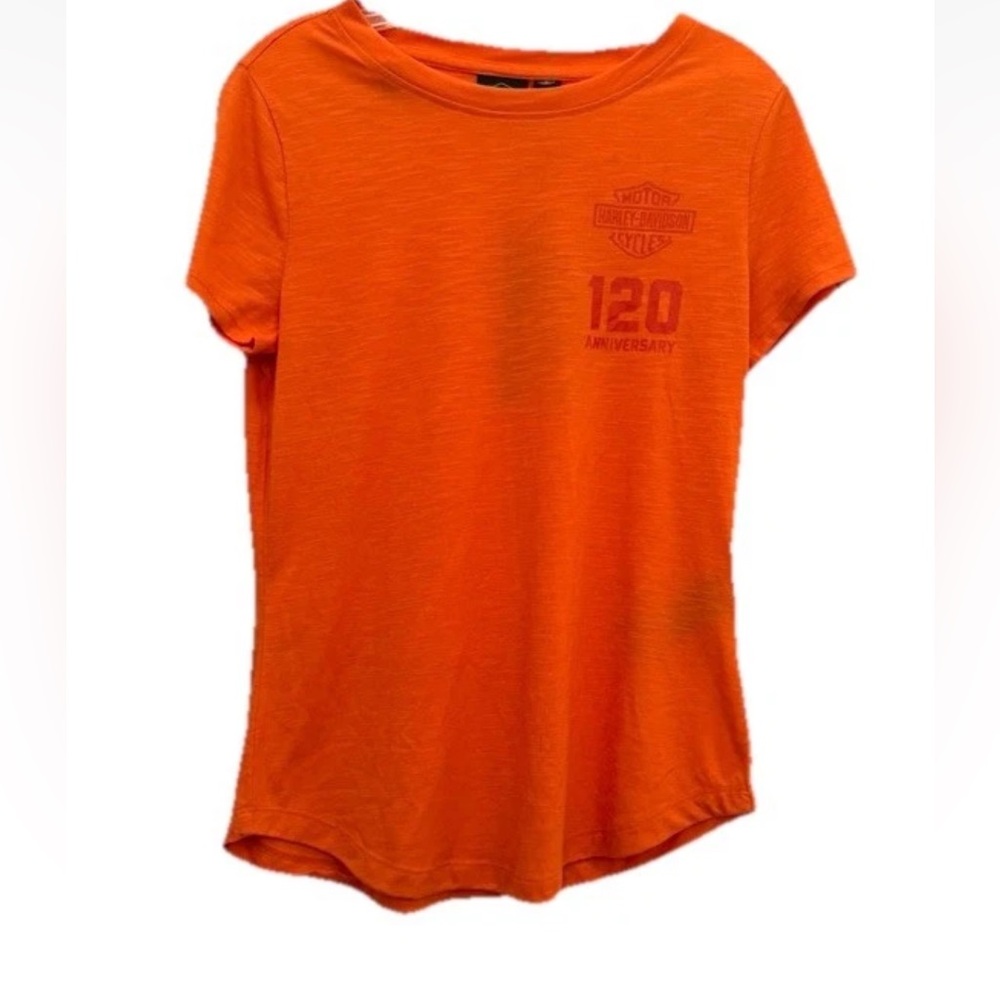 NWT Harley Davidson T Shirt Mens Small Orange 120 Anniversary